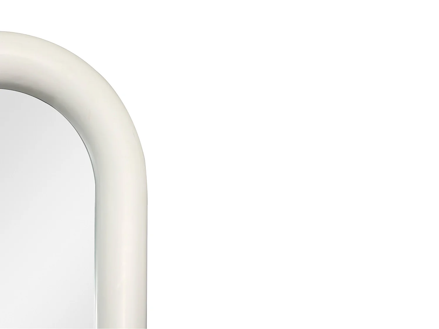 Miroir mural ovale en bois de paulownia - L. 60 x H. 160 - Crème - SINDRA