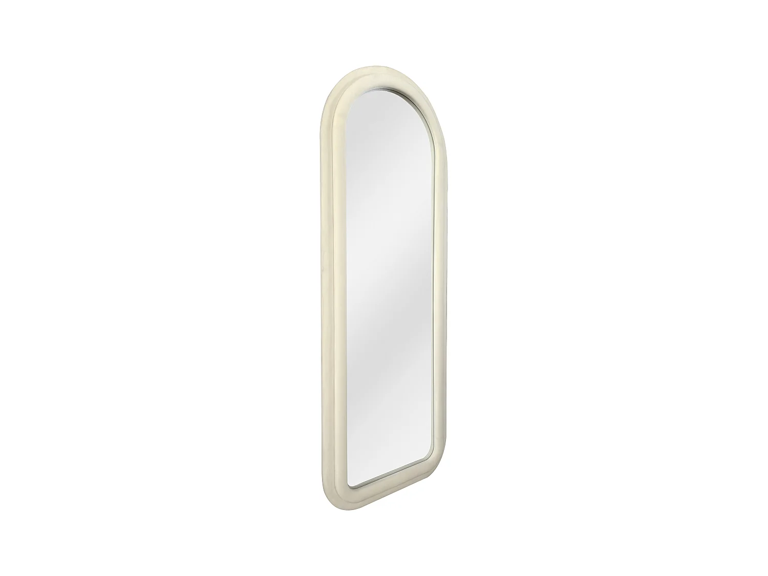 Miroir arche en velours - L. 60 x H. 160 cm - Crème - RISALI