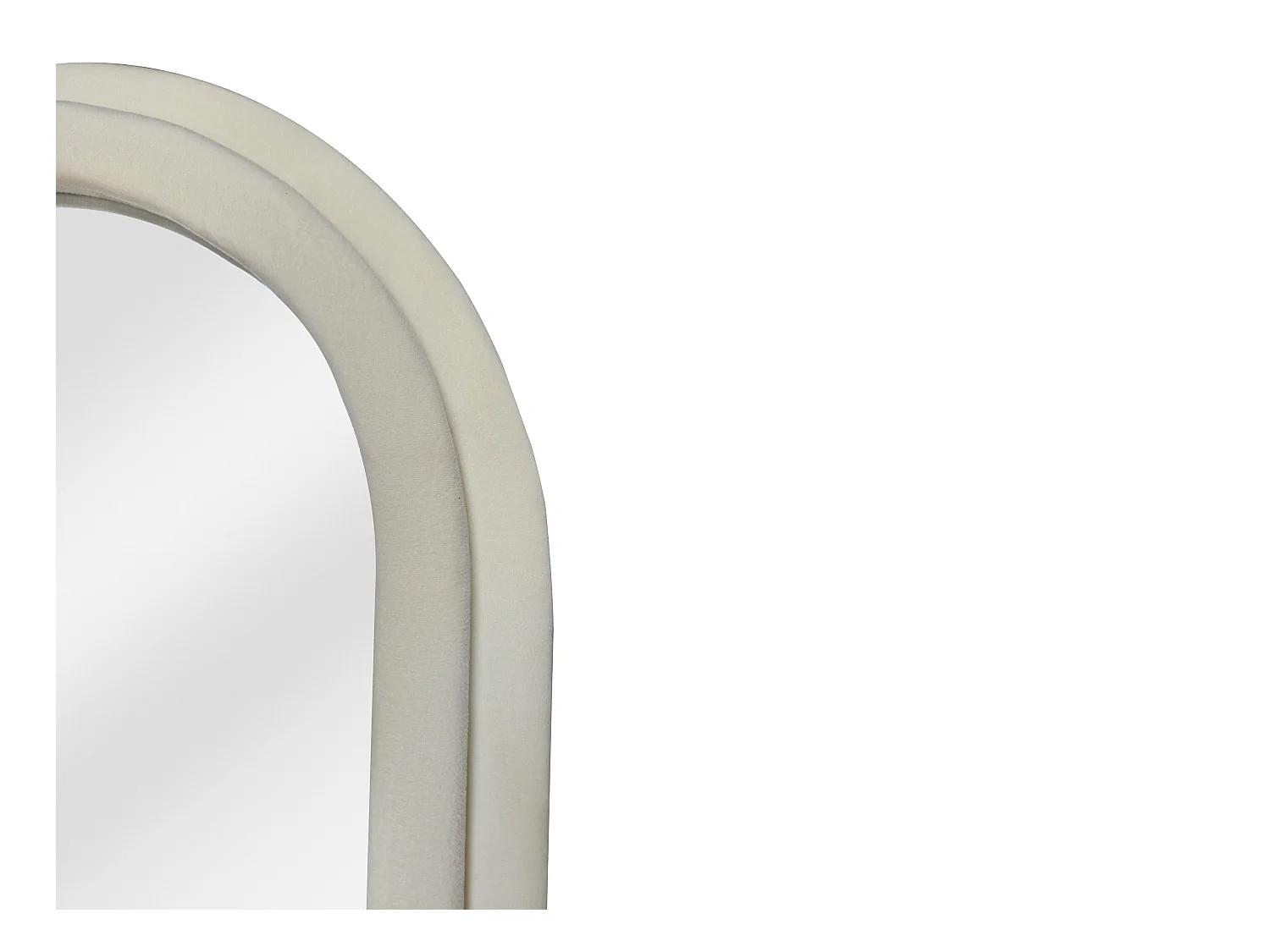 Miroir arche en velours - L. 60 x H. 160 cm - Crème - RISALI