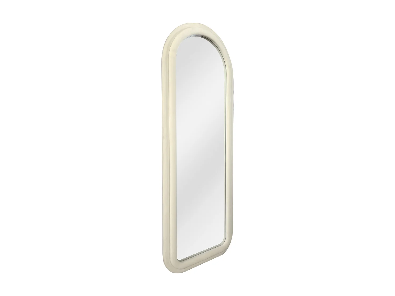 Miroir arche en velours - L. 60 x H. 160 cm - Crème - RISALI
