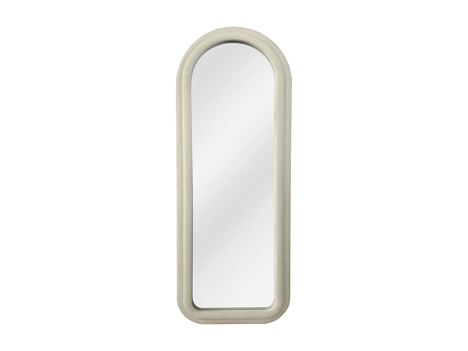 Miroir arche en velours - L. 60 x H. 160 cm - Crème - RISALI