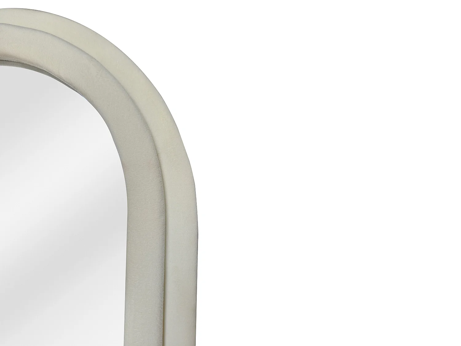 Miroir arche en velours - L. 60 x H. 160 cm - Crème - RISALI