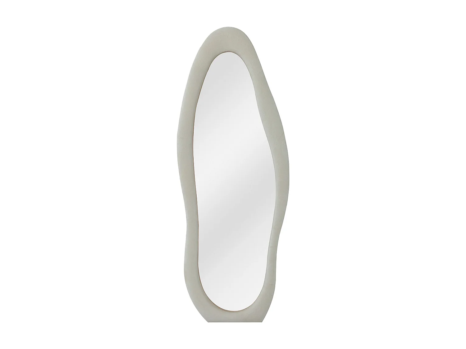 Miroir organique en velours - L. 60 x H. 160 - Crème - LAVINA