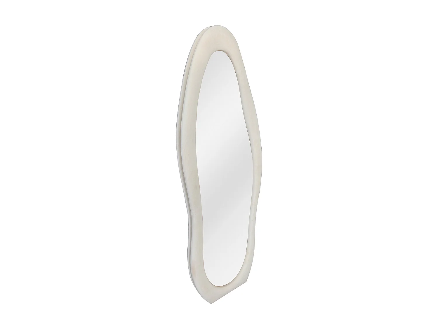 Miroir organique en velours - L. 60 x H. 160 - Crème - LAVINA