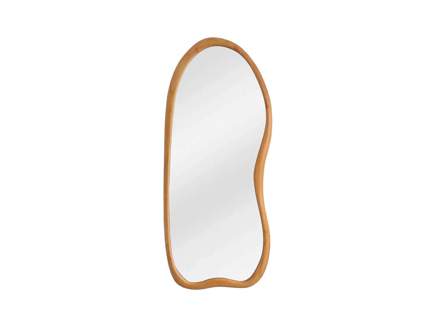 Stort organisk vægspejl i fyrretræ - L. 68 x H. 178 cm - Naturlig - HARVIL