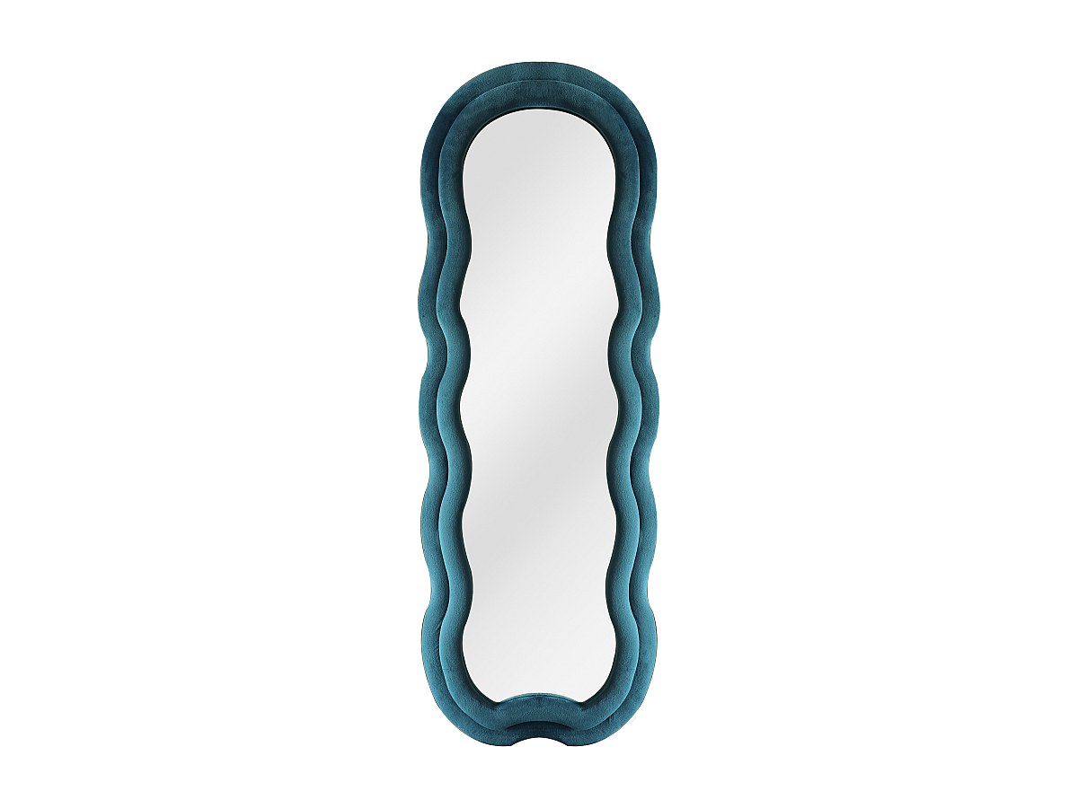 Organischer Spiegel - Samt - 60 x 160 cm - Blau - LINOA günstig online kaufen