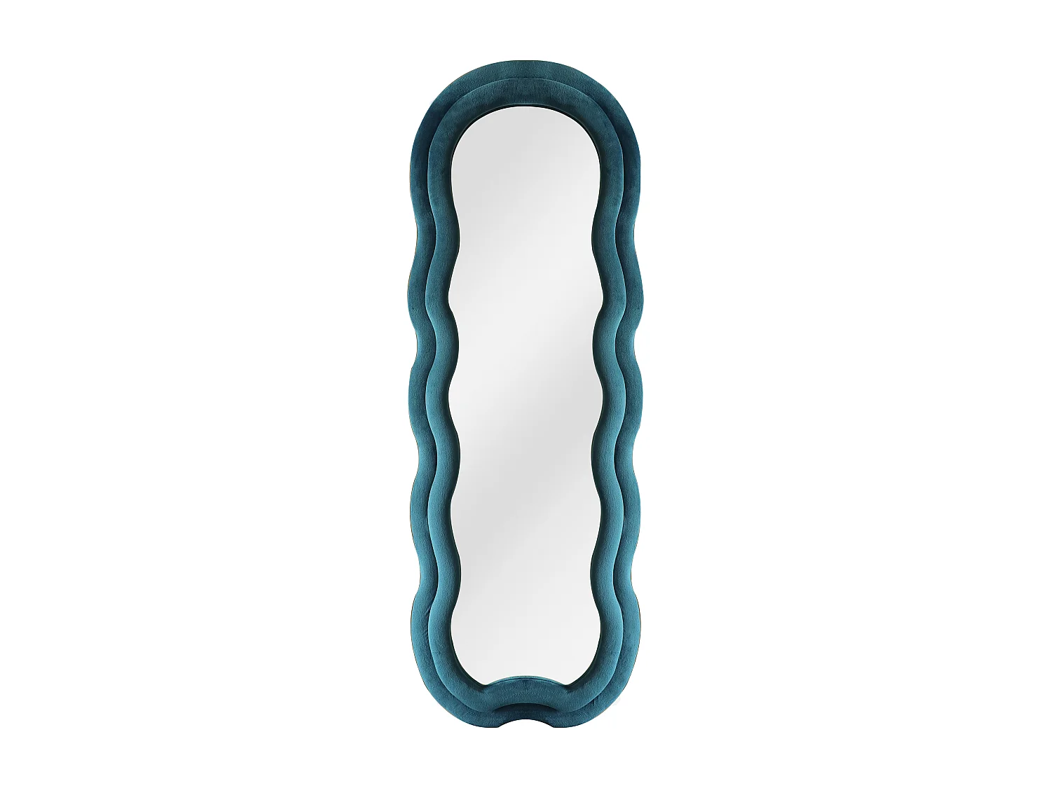 Espelho orgânico em veludo C60 x A160 cm - Azul - LINOA