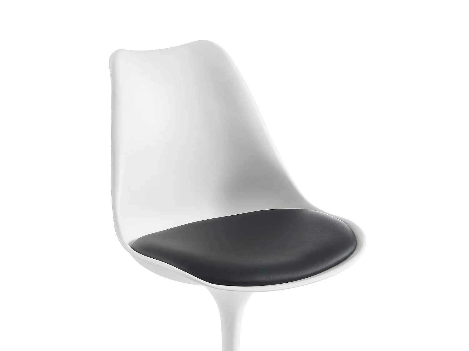 Chaise pivotante en polypropylène, simili et acier - Blanc et Noir - XAFY
