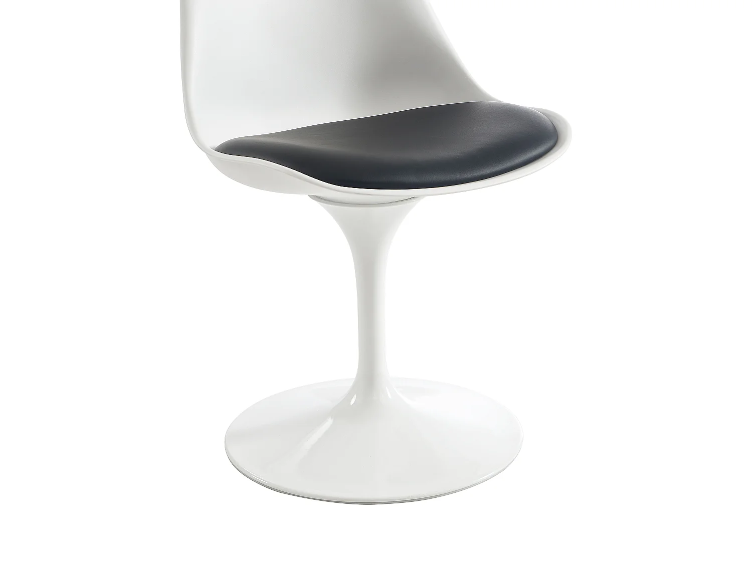 Chaise pivotante en polypropylène, simili et acier - Blanc et Noir - XAFY