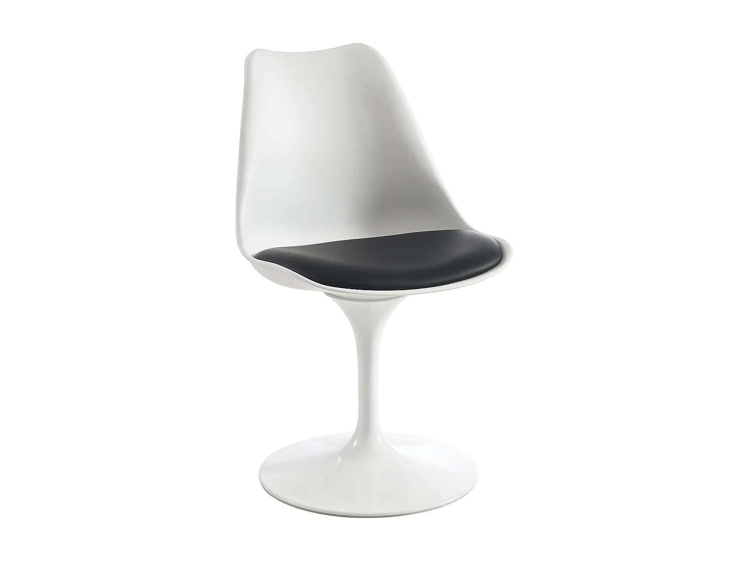 Chaise pivotante en polypropylène, simili et acier - Blanc et Noir - XAFY