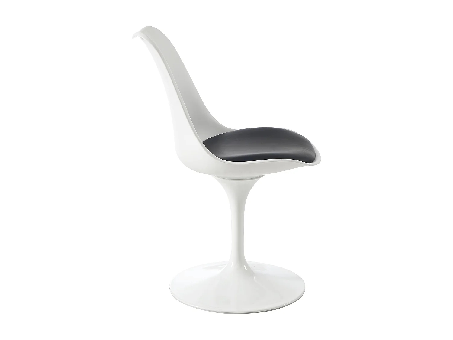 Chaise pivotante en polypropylène, simili et acier - Blanc et Noir - XAFY
