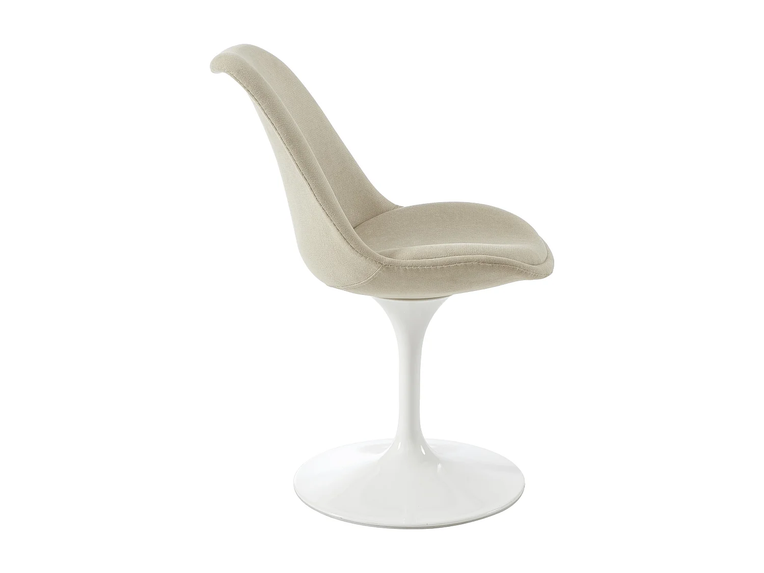 Chaise pivotante en tissu texturé et acier - Beige et Blanc - XAFY