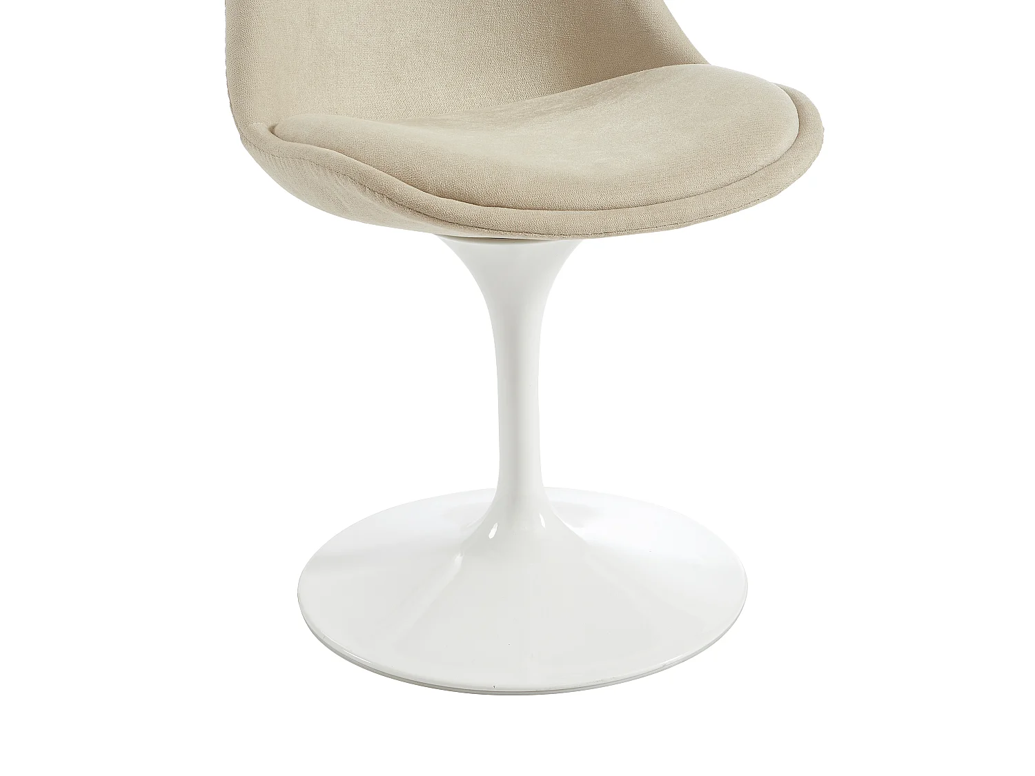 Stol i tekstureret stof og stål - Beige og Hvid - XAFY