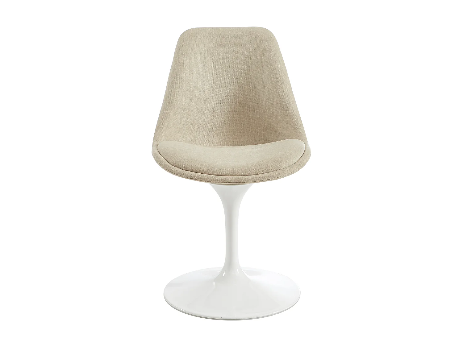 Chaise pivotante en tissu texturé et acier - Beige et Blanc - XAFY