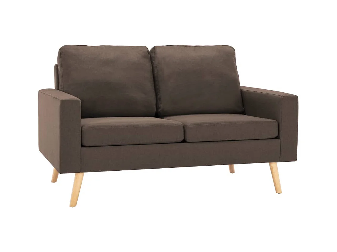 Canapé 2 places de tissu marron 130 x 76 x 82.5 cm 02_0019449