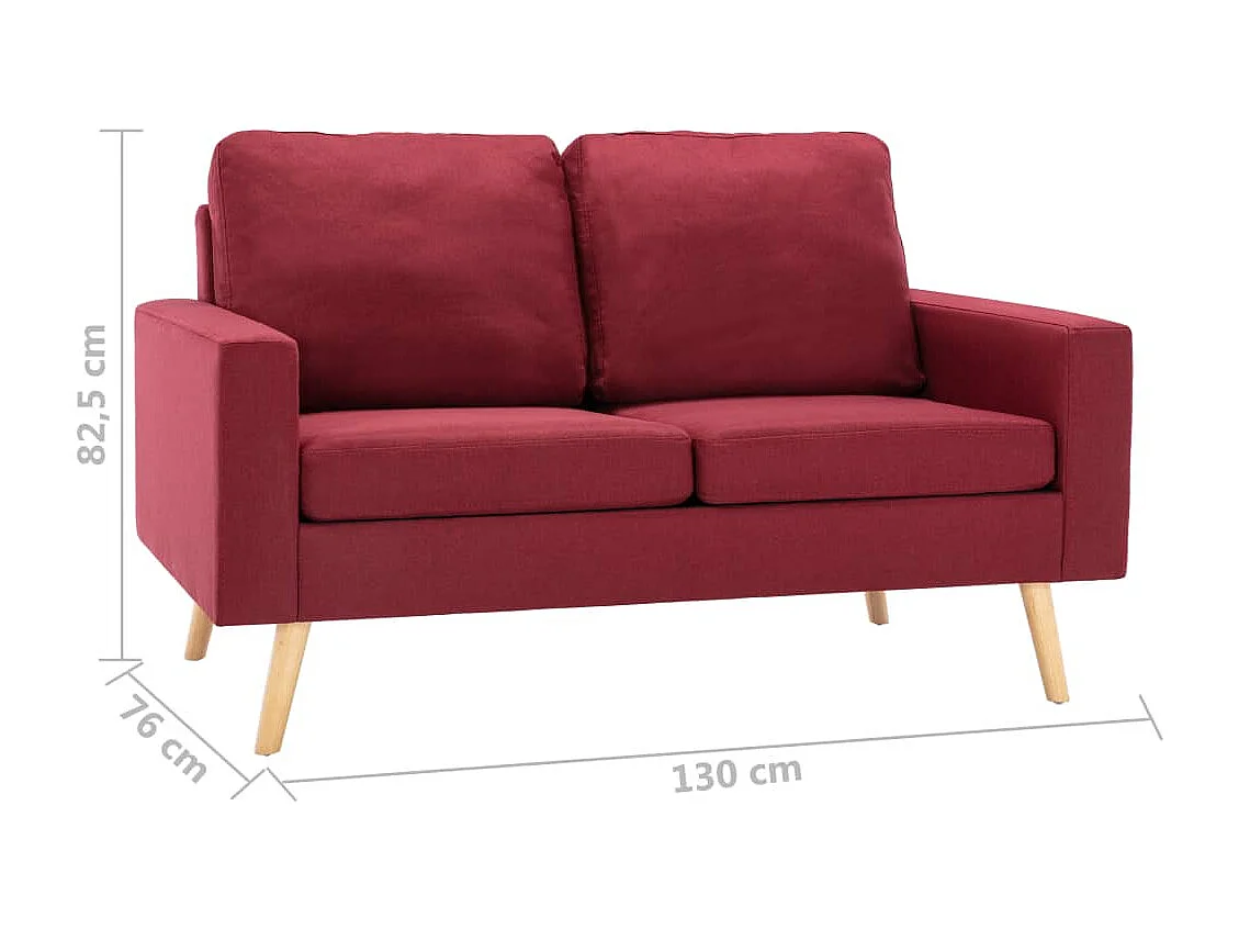 Divano 2 posti per soggiorno arredamento casa tessuto rosso bordeaux 02_0020600