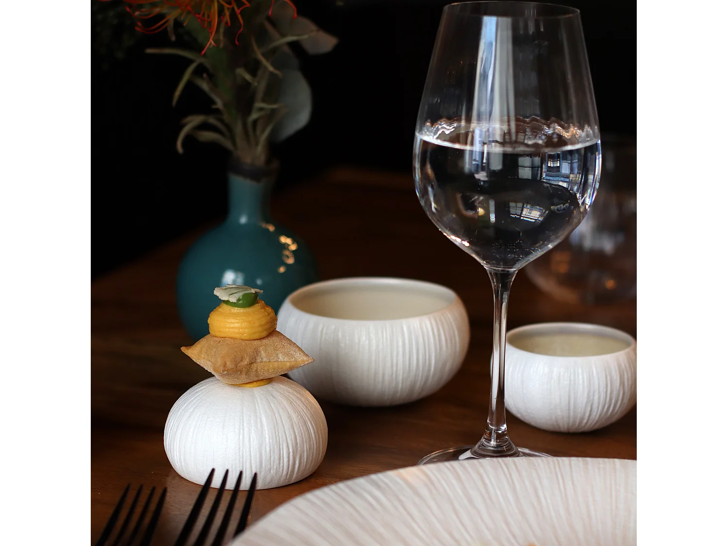 Ogo Living - Lot 6 Bols Urus 8cm En Porcelaine Beige Et Blanc