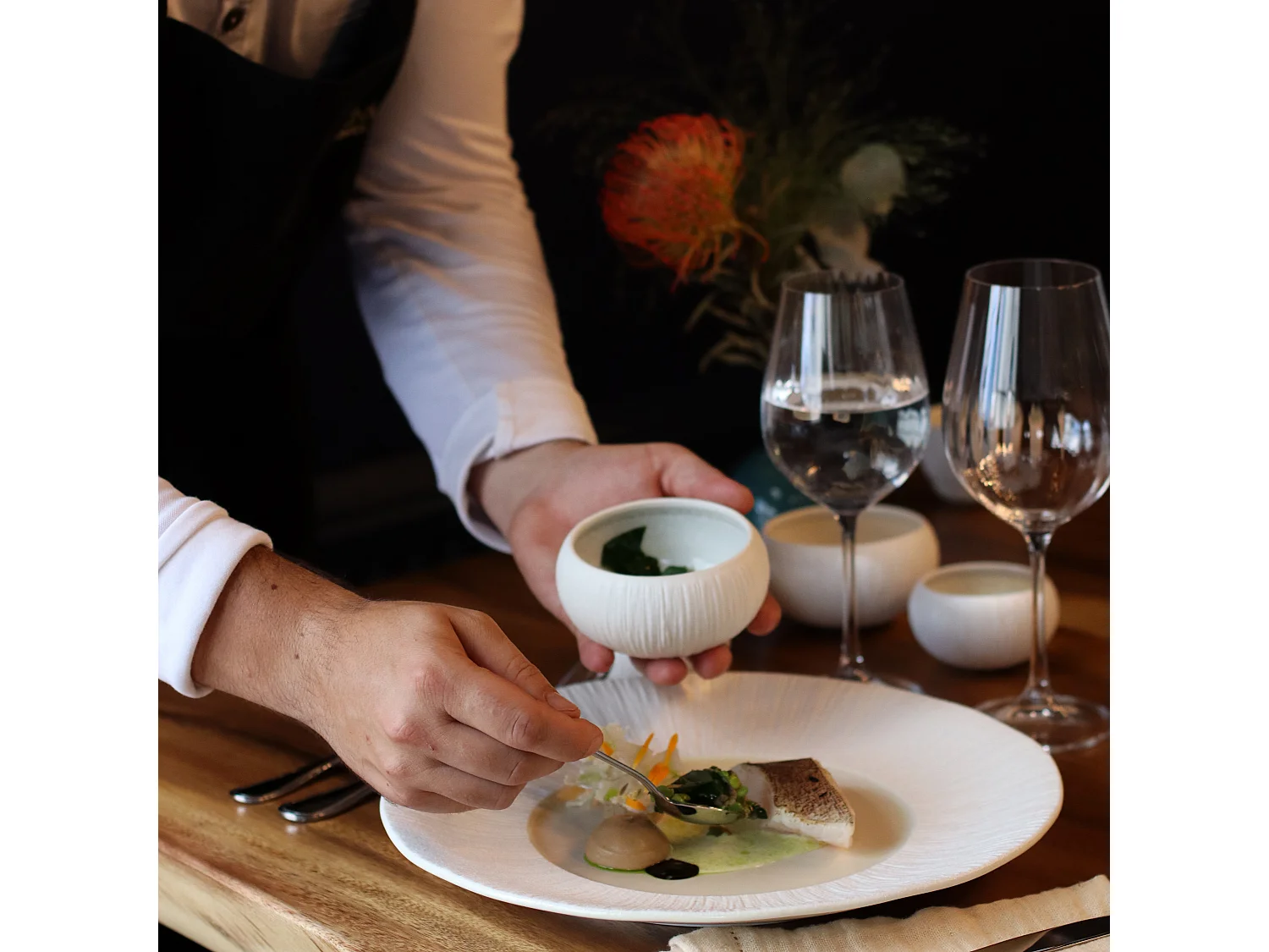 Ogo Living - Lot 6 Bols Urus 10cm En Porcelaine Beige Et Blanc