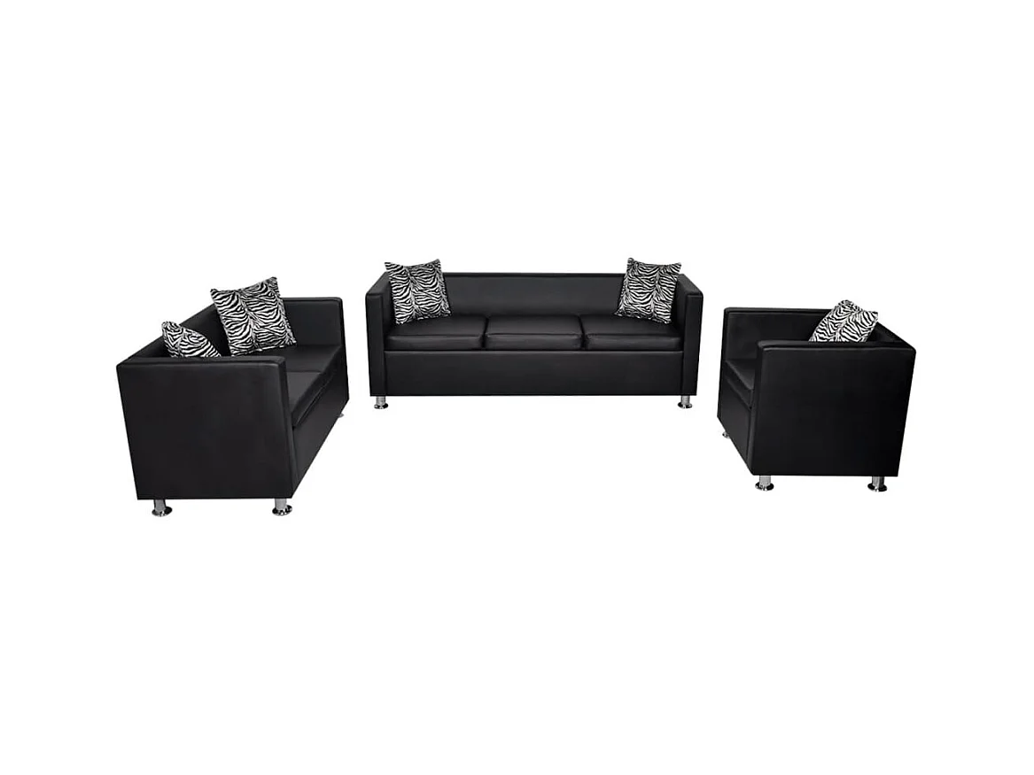 Jeu de Canapé noire 170 x 62.5 x 63 cm 02_0020253