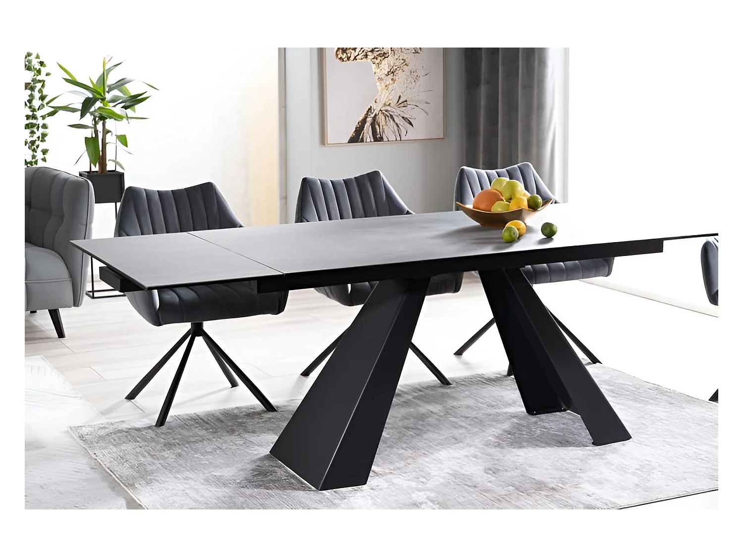 Esstisch Salvadore Alpi (90x160-240)/Keramik/Anthrazit