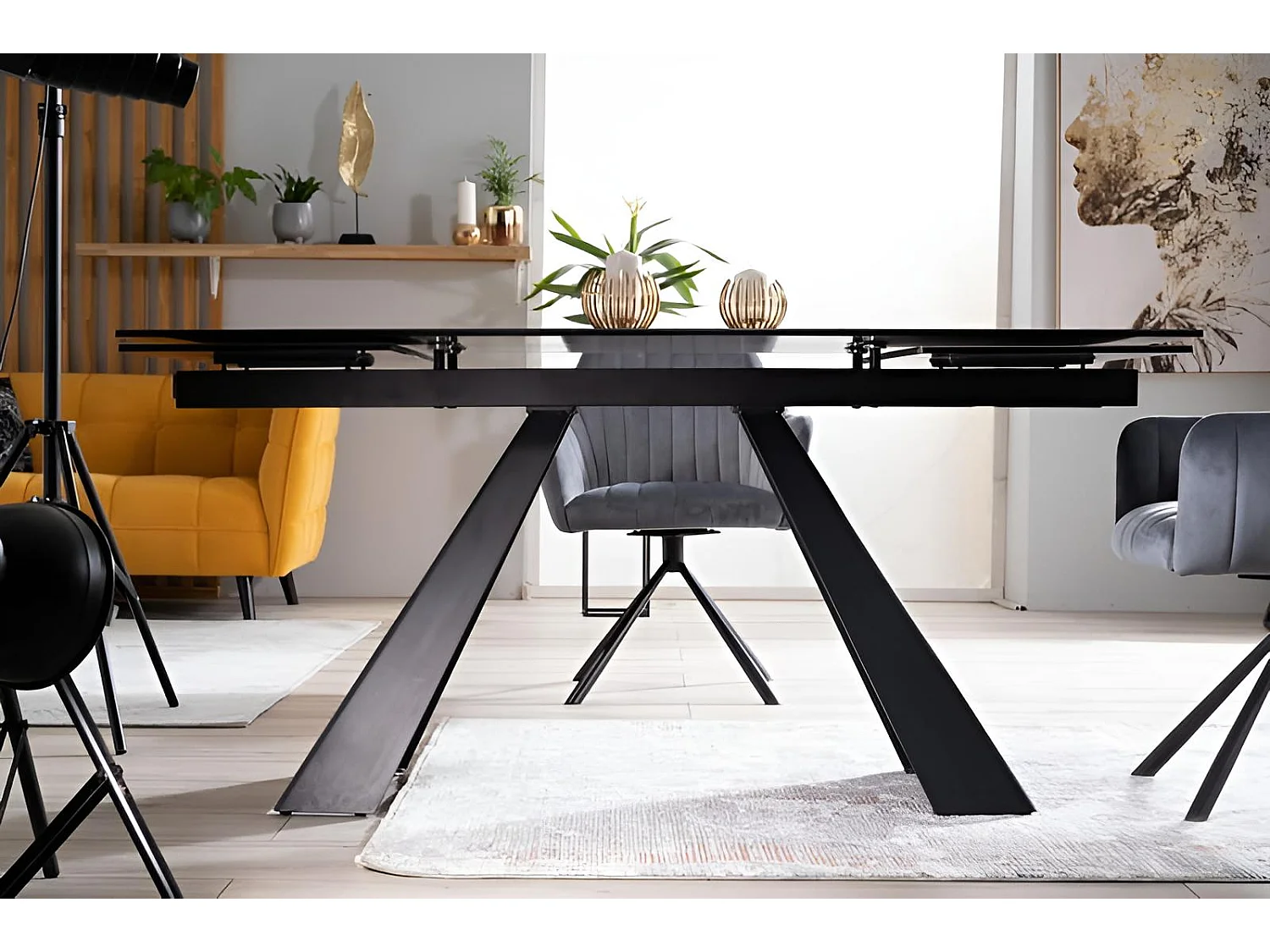 Esstisch Salvadore Alpi (90x160-240)/Keramik/Anthrazit