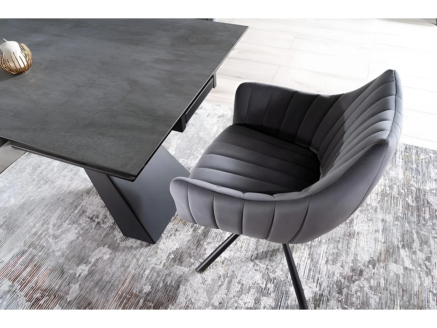 Esstisch Salvadore Alpi (90x160-240)/Keramik/Anthrazit