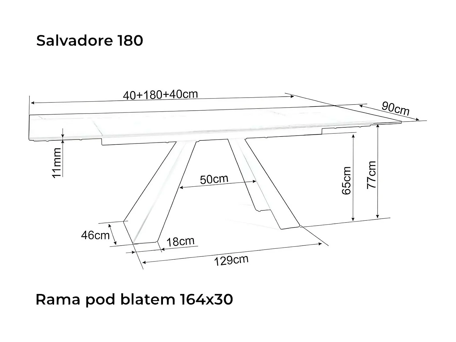 Esstisch Salvadore Alpi (90x160-240)/Keramik/Anthrazit