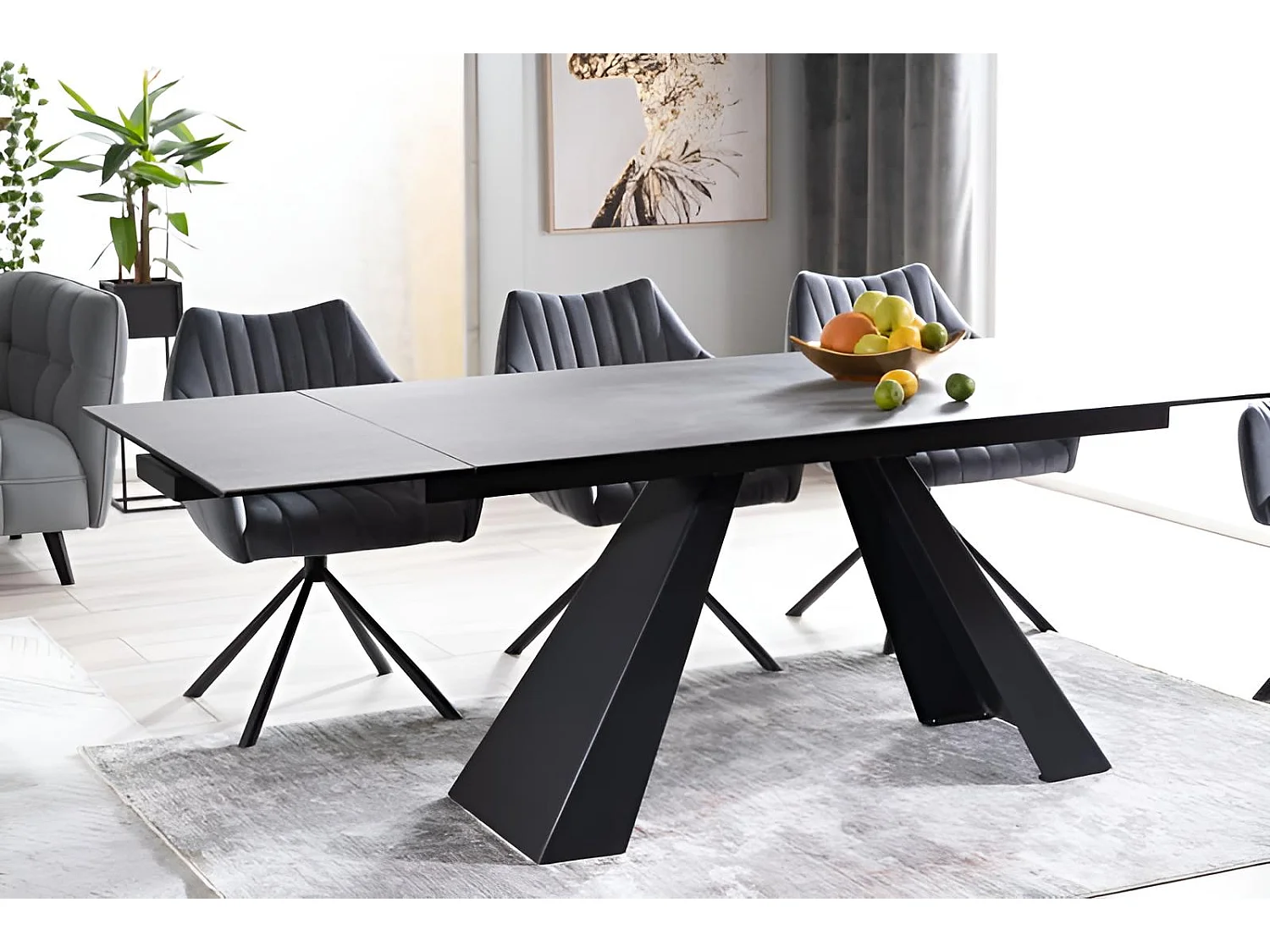 Esstisch Salvadore Alpi (90x160-240)/Keramik/Anthrazit