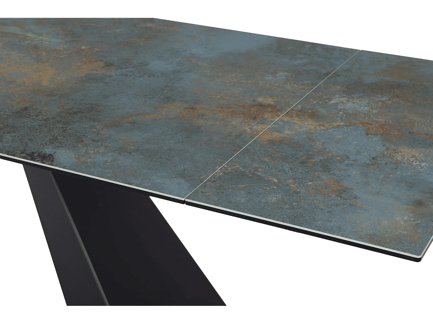 Table de salle à manger  Salvador Turkis (90x160-200)/Céramique/Noir&Vert