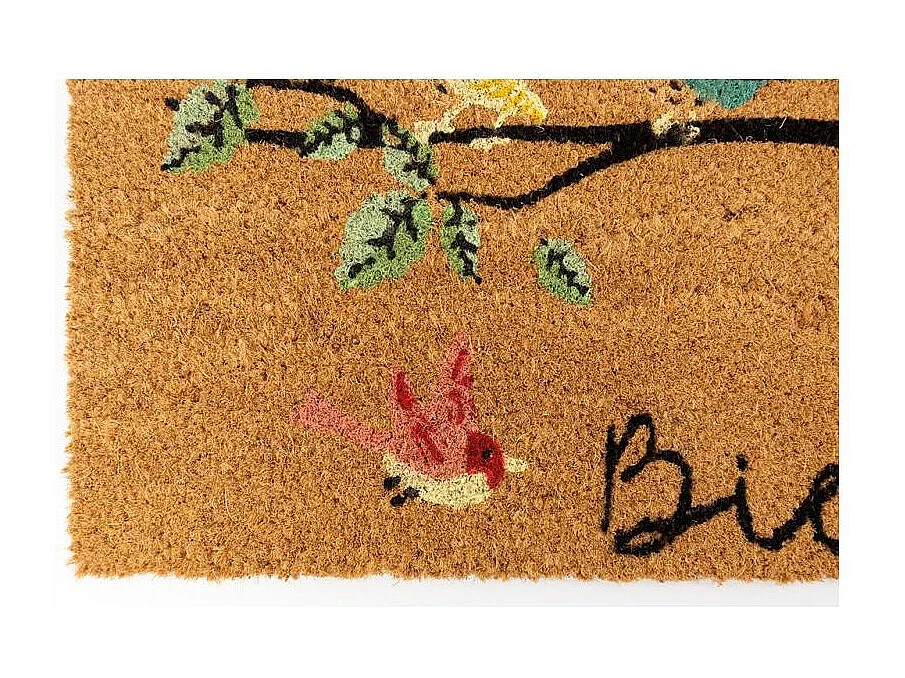 Paillasson coco intérieur extérieur 75 x 45 cm Bienvenue oiseaux