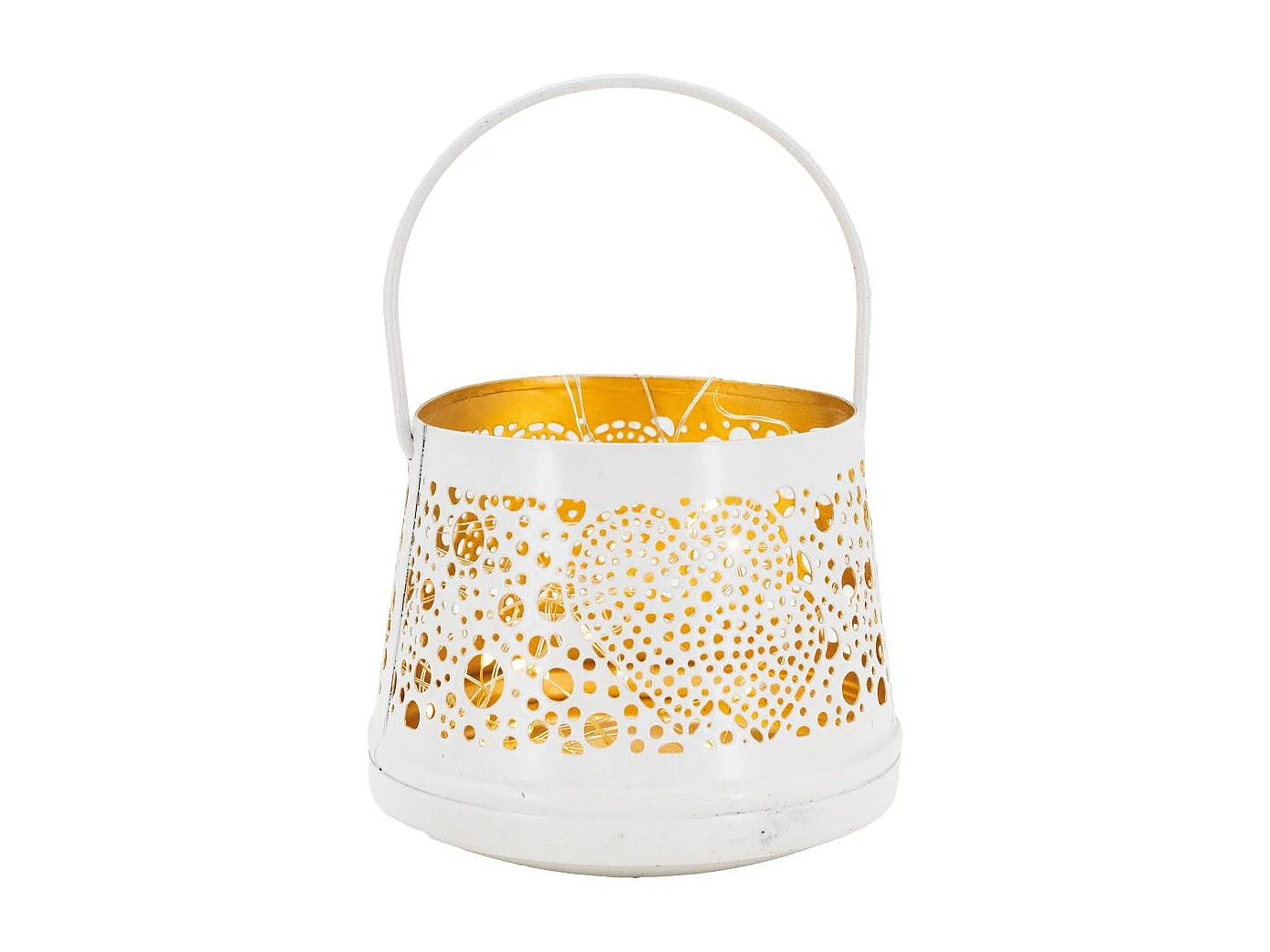 Photophore en métal laqué blanc Coeur Boule