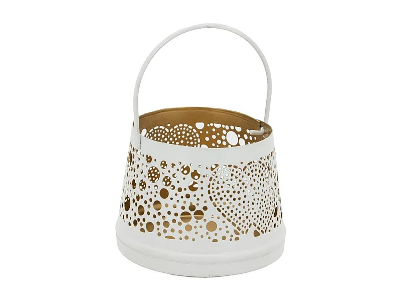 Photophore en métal laqué blanc Coeur Boule