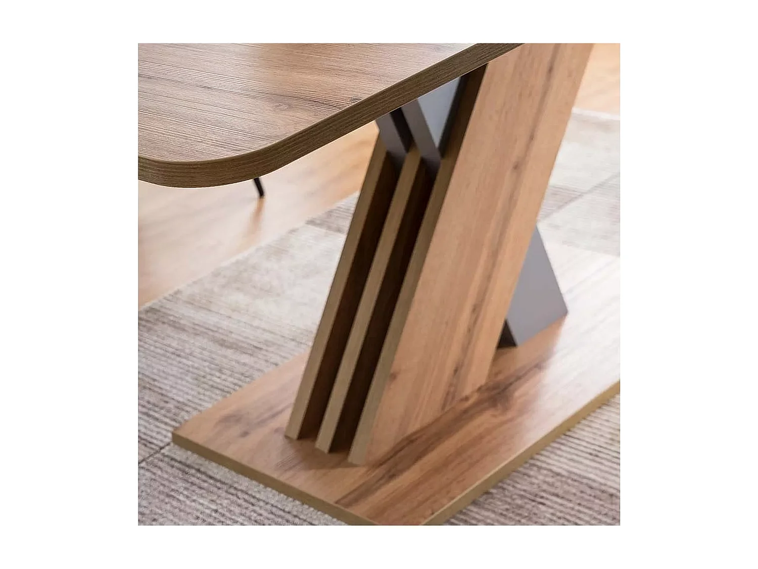 Table à manger Exel (85x140-180)/Marron&Athracite