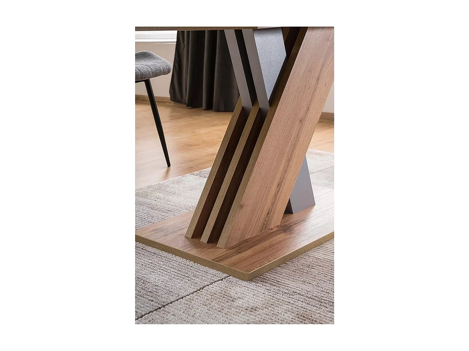 Table à manger Exel (85x140-180)/Marron&Athracite