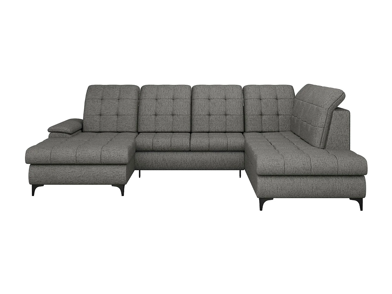 Canapé d'angle Sanford 100, Gris, Fonction de couchage, Boîte de literie, 330x212x105cm