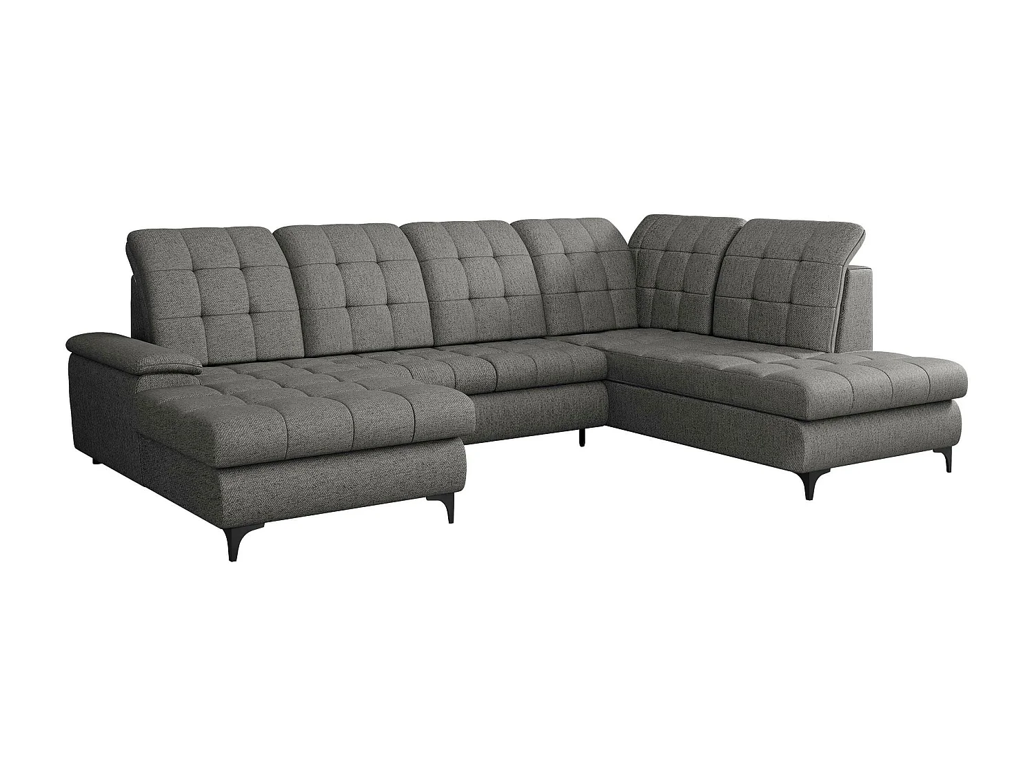 Canapé d'angle Sanford 100, Gris, Disponible, 330x212x105cm