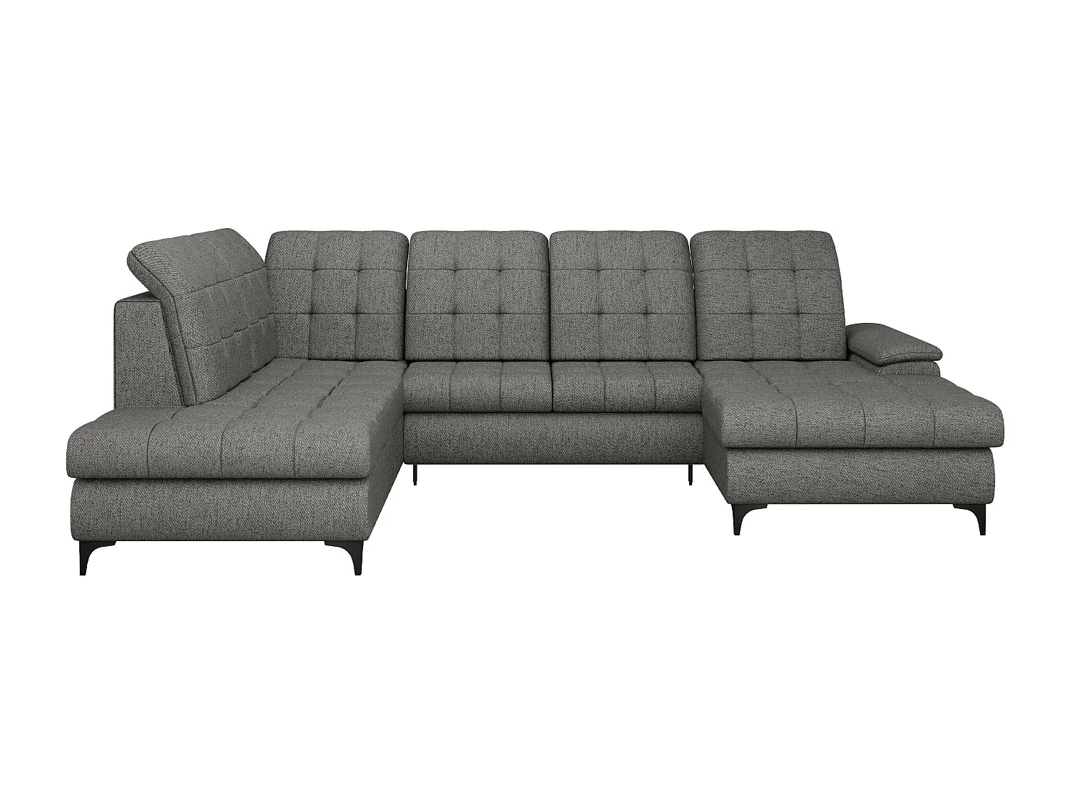 Canapé d'angle Sanford 100, Gris, Fonction de couchage, Boîte de literie, 330x212x105cm