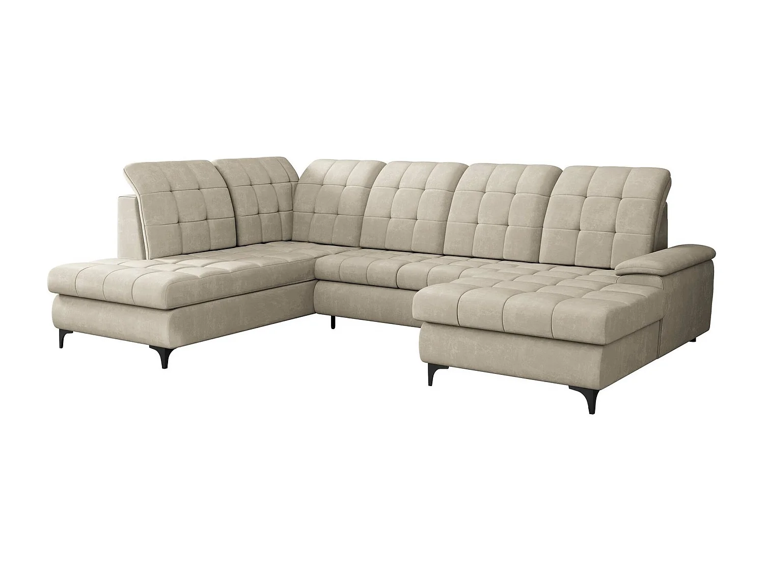 Canapé d'angle Sanford 100, Brun clair, Disponible, 330x212x105cm