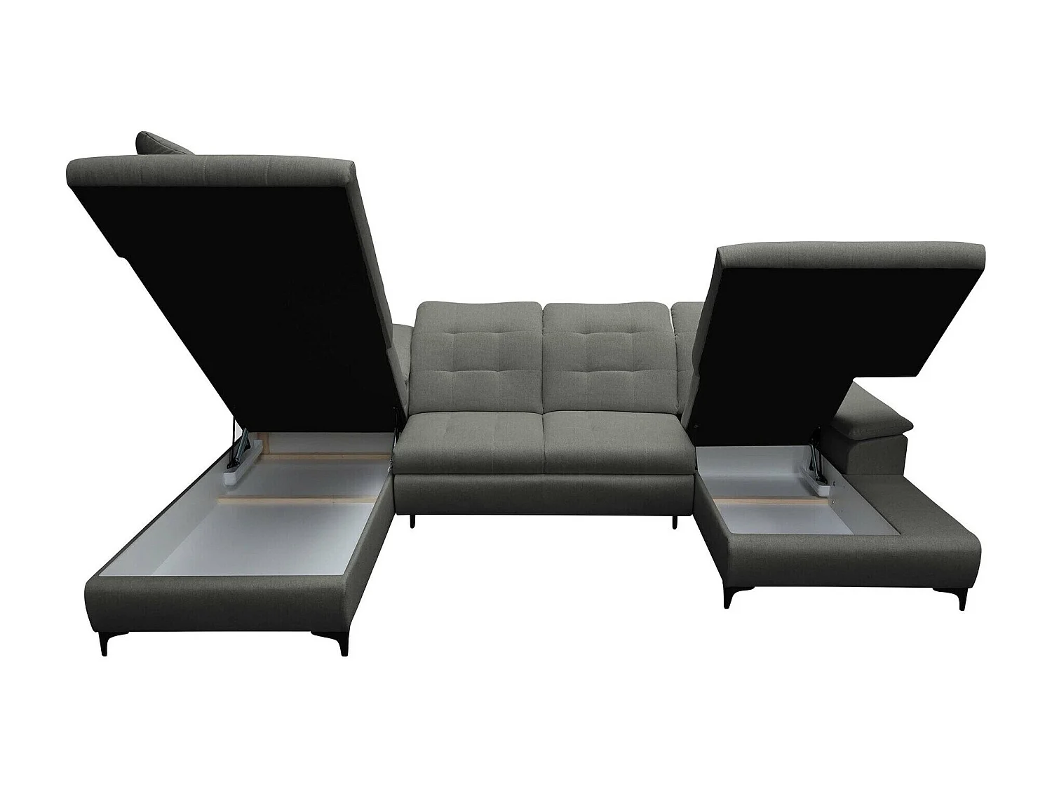 Canapé d'angle Sanford 100, Gris, Disponible, 330x212x105cm