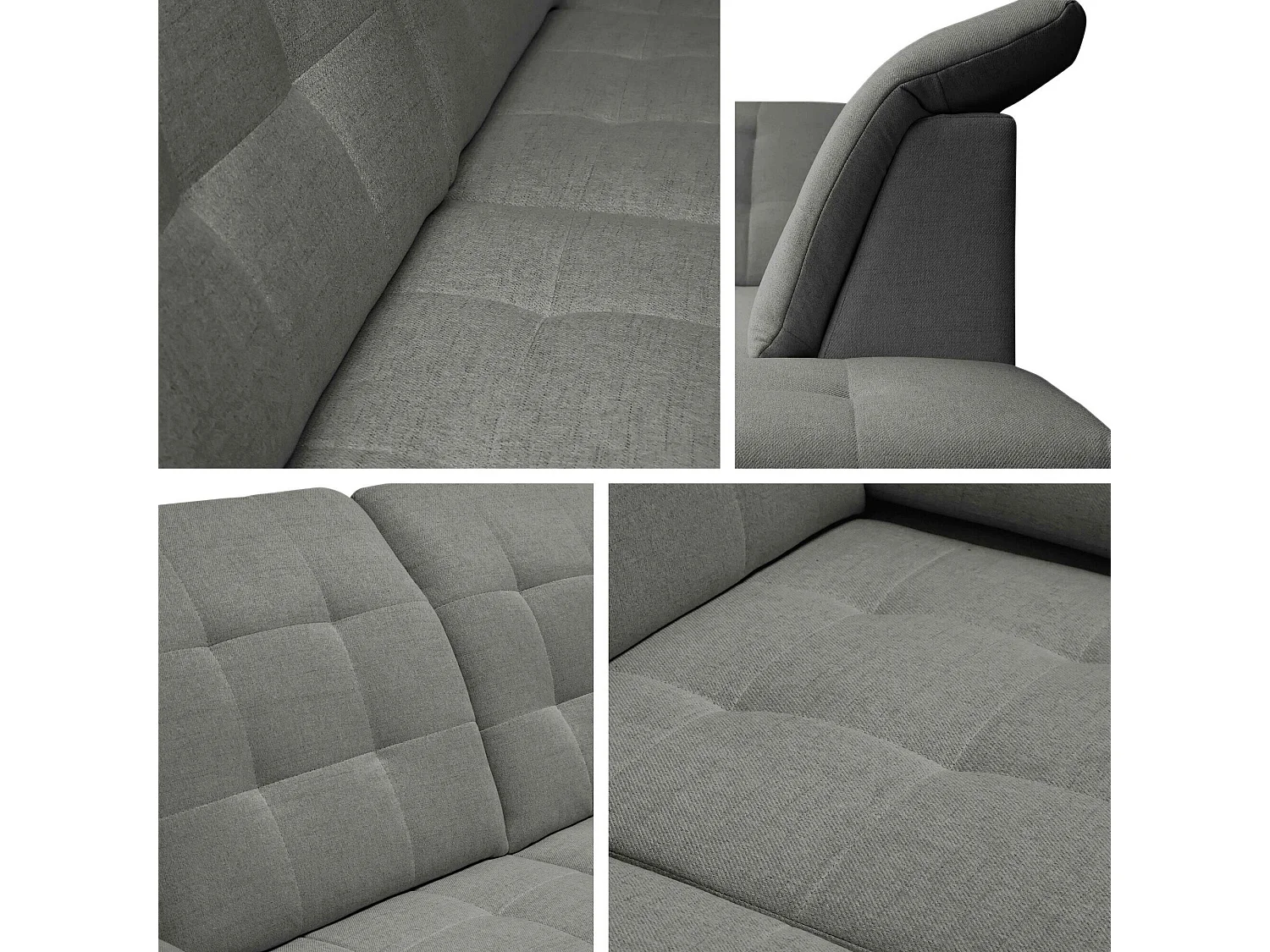 Canapé d'angle Sanford 100, Gris, Disponible, 330x212x105cm