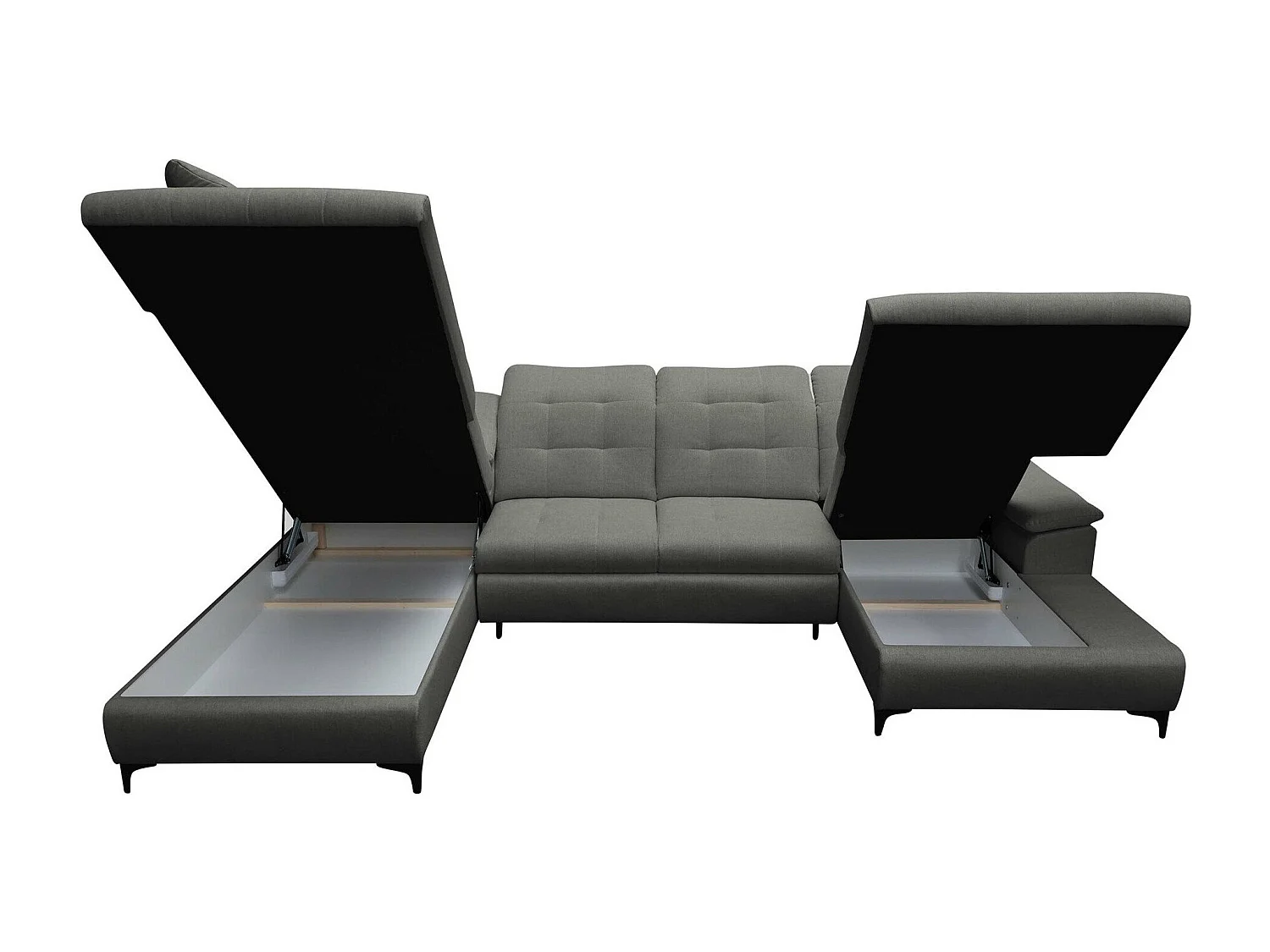 Canapé d'angle Sanford 100, Gris, Disponible, 330x212x105cm