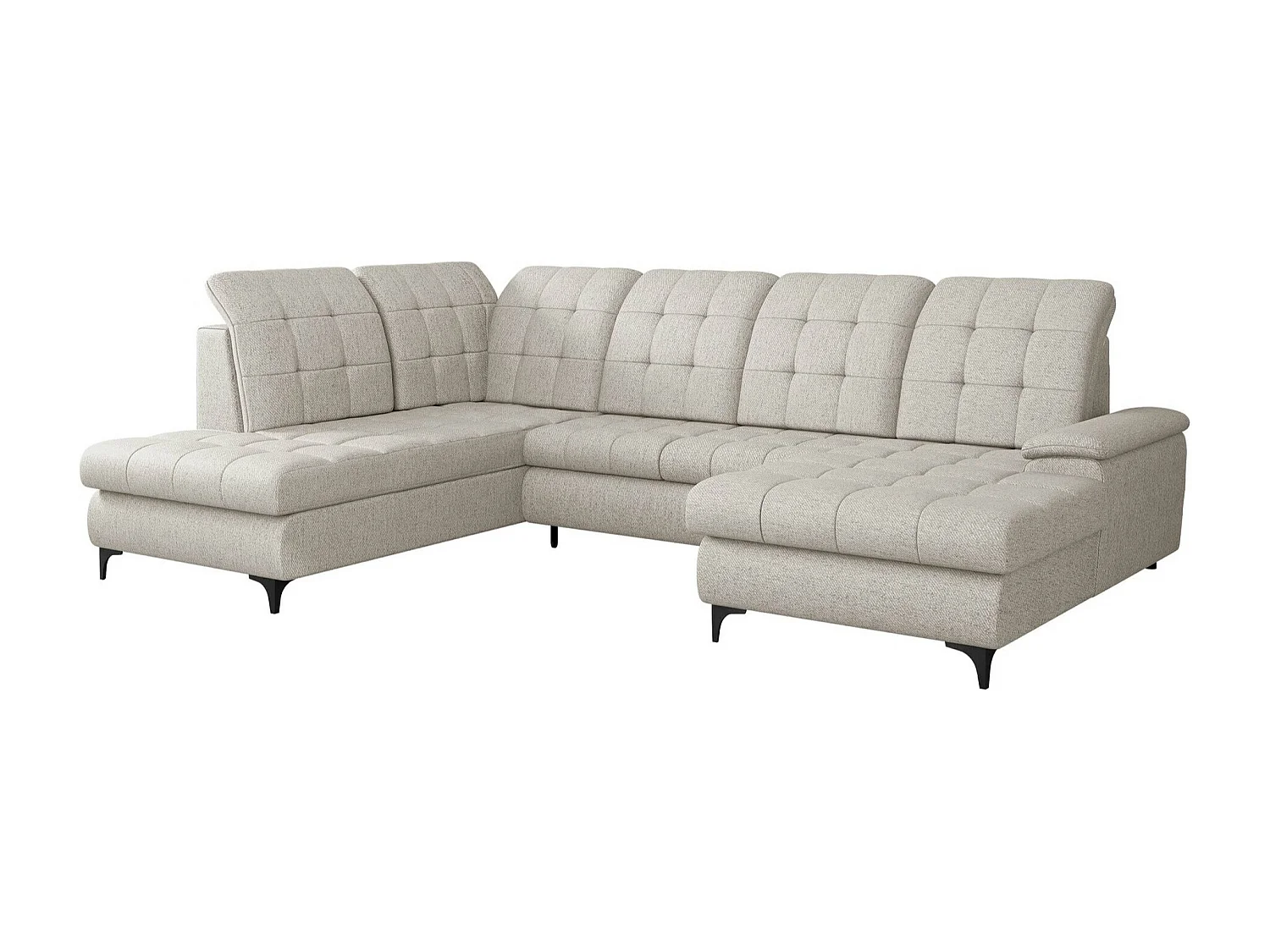 Sofá de canto Sanford 100, Castanho claro, Funcionalidade de dormir