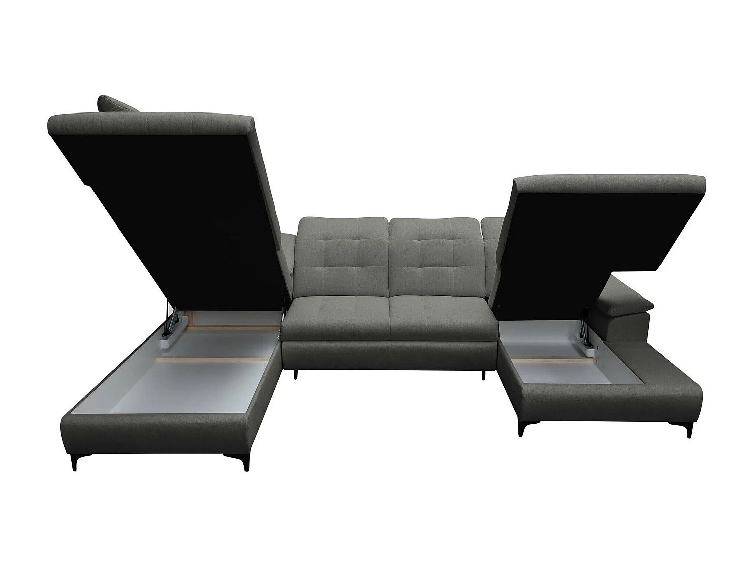 Sofá rinconero Sanford 100, De color marrón claro, Función de descanso, Almacenaje, 330cm