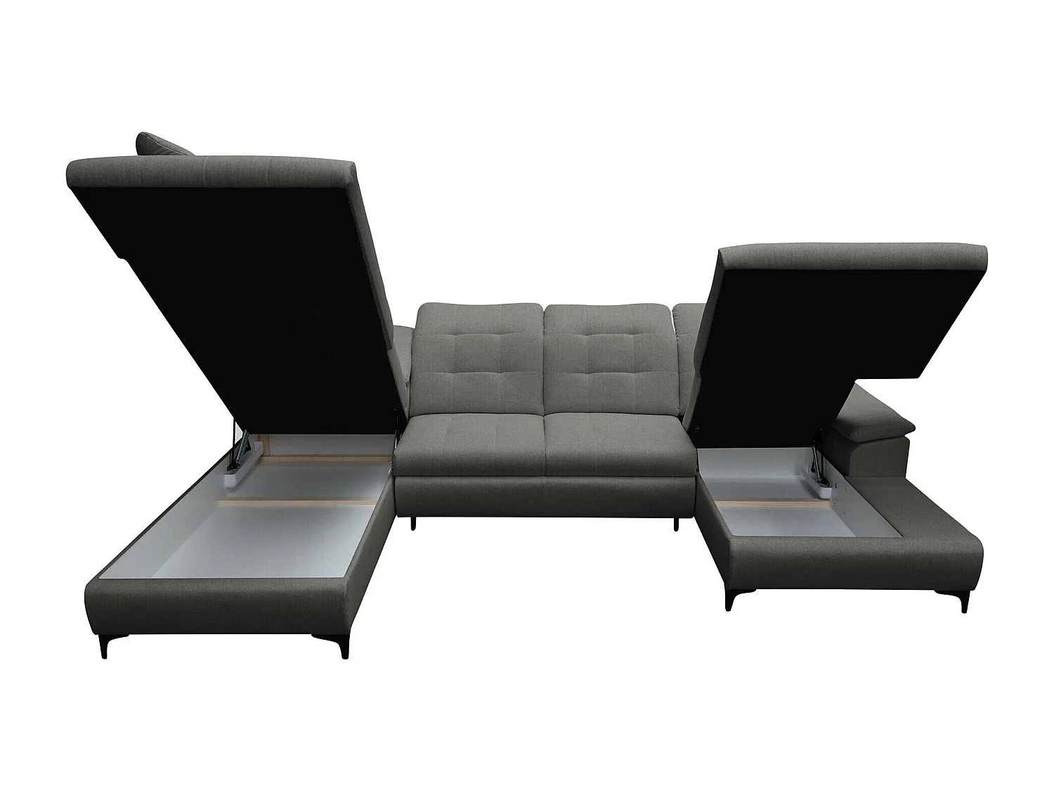 Sofá rinconero Sanford 100, De color marrón claro, Función de descanso, Almacenaje, 330cm