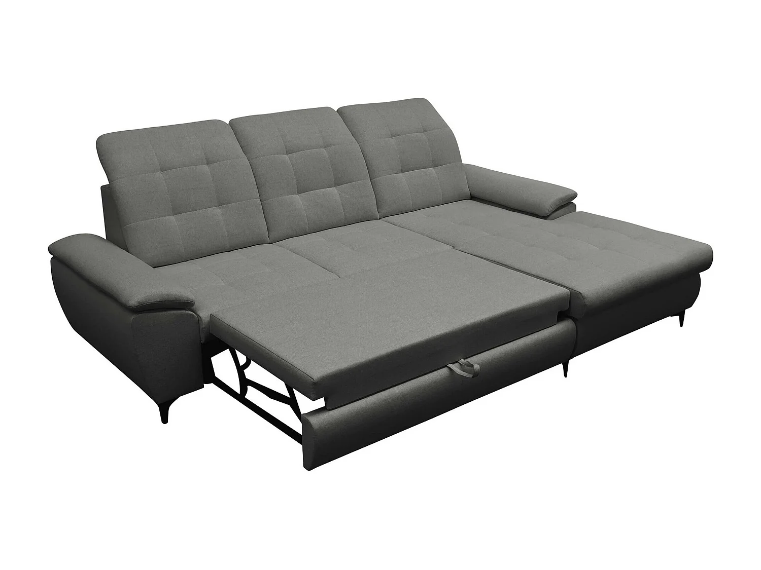 Sofá de canto Sanford 103, Castanho claro, Funcionalidade de dormir