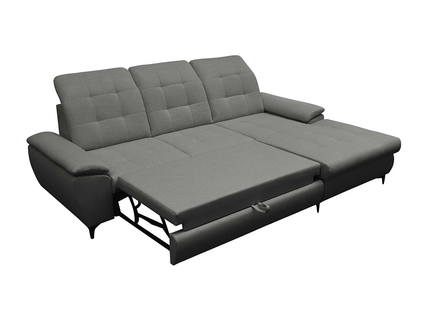 Canapé d'angle Sanford 103, Gris, Disponible, 260x182x103cm