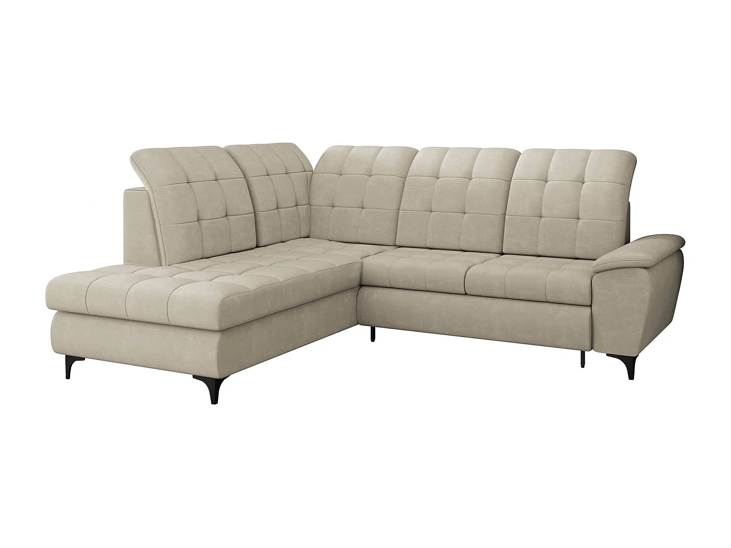 Sofá de canto Sanford 101, Castanho claro, Funcionalidade de dormir