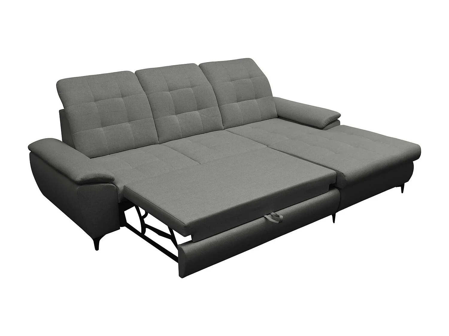 Sofá de canto Sanford 103, Castanho claro, Funcionalidade de dormir