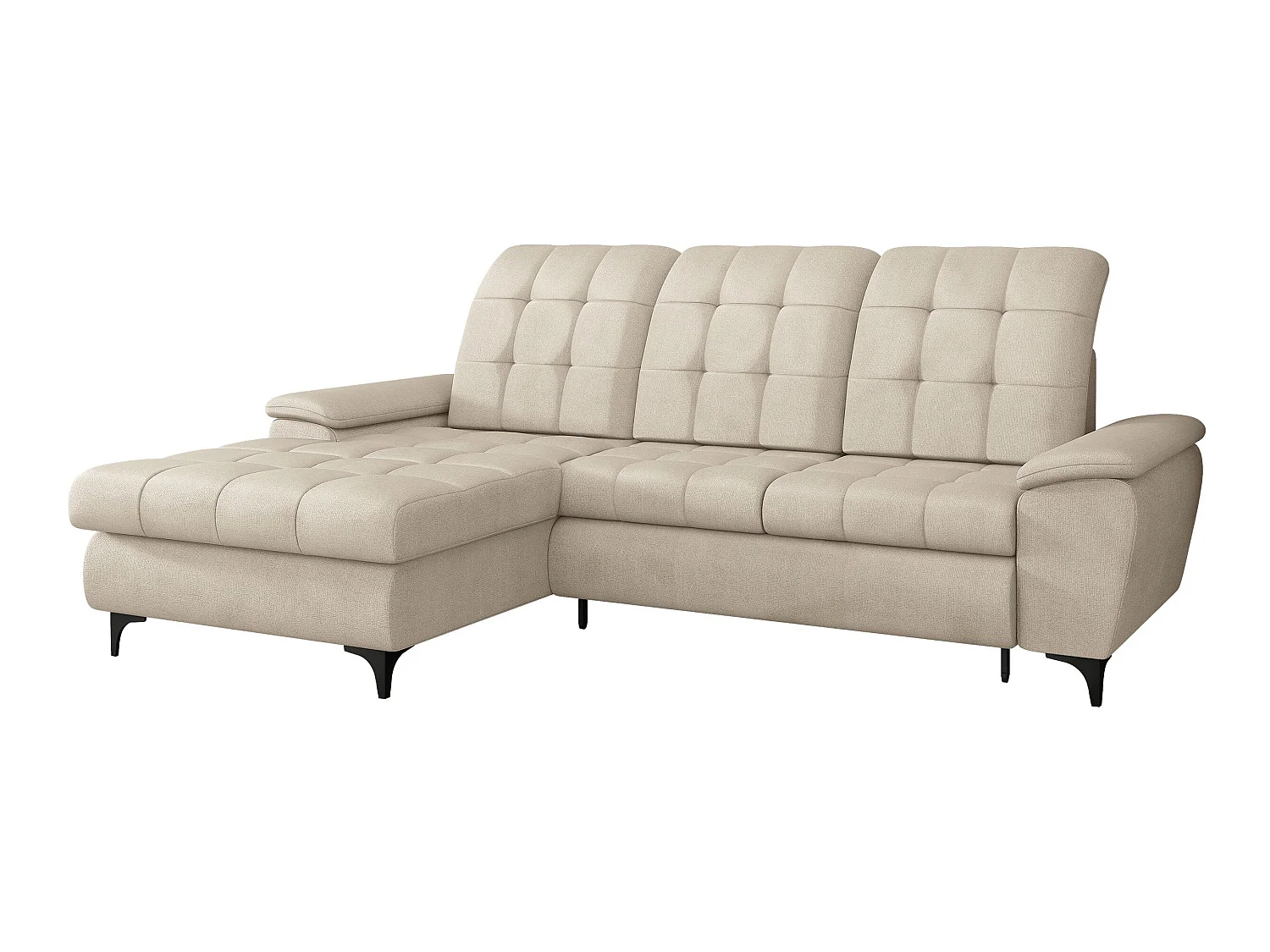Sofá rinconero Sanford 103, Crema, Función de descanso, Almacenaje