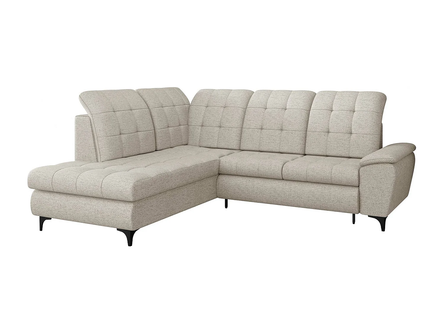 Sofá de canto Sanford 101, Castanho claro, Funcionalidade de dormir